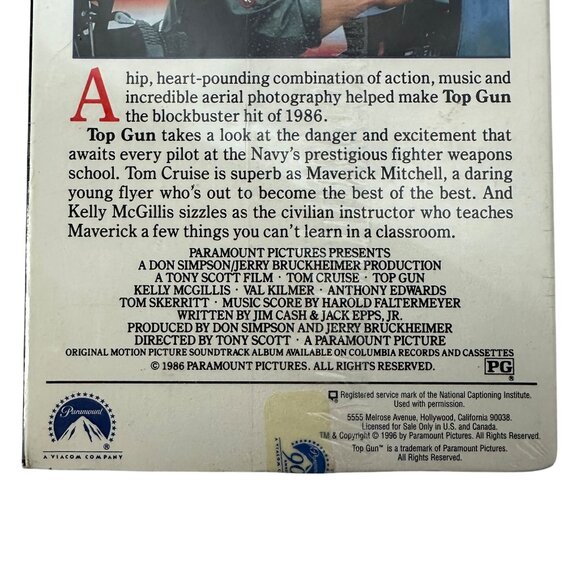 Top Gun VHS 1986 Action Movie Tom Cruise Kelly McGillis Hi-Fi Dolby Surround - Picture 3 of 8